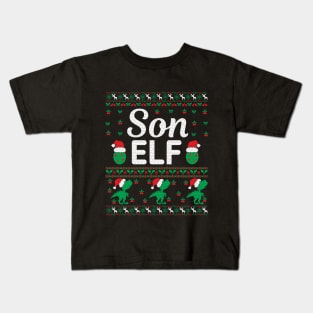 Christmas Son Elf Gifts | Ugly Christmas Sweater Kids T-Shirt